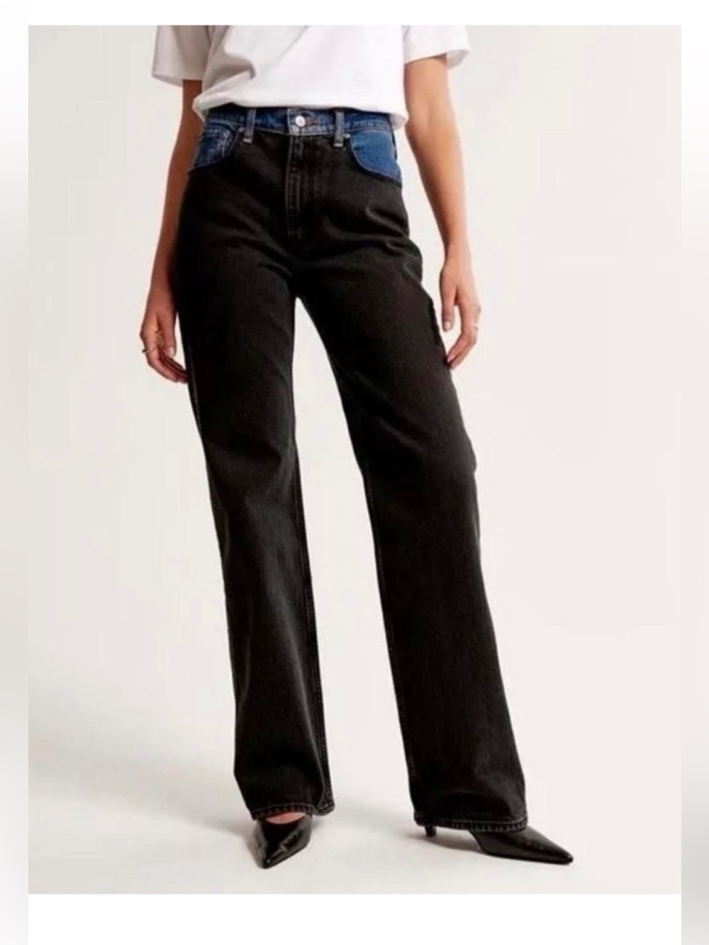 Abercrombie & Fitch ’90s Relaxed High Rise Jeans Women’s Size 26/2XL Two Tone